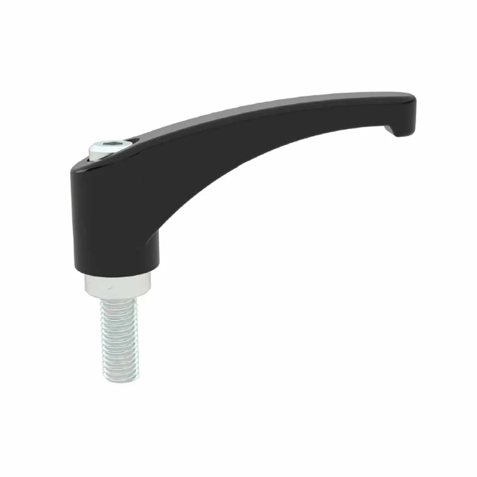 #10-24 x 15mm thread x 32x45 Zinc die-cast clamping handle jet black
