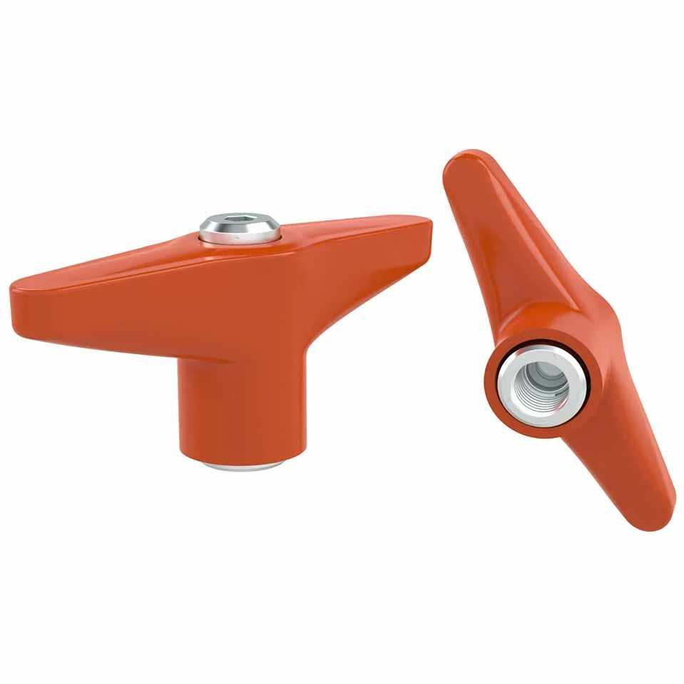 #10-24 x 27 x 53 Indexing clamping T handle orange