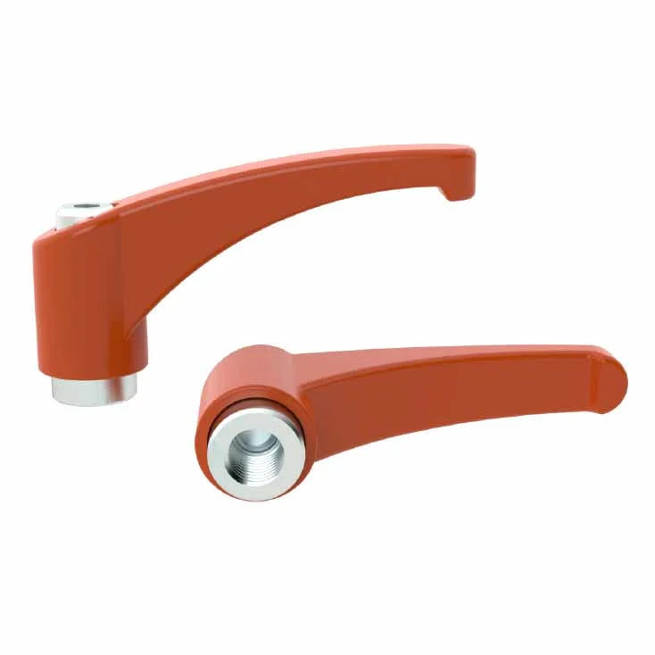 #10-24 x 32 x 45 Zinc die-cast clamping handle pure orange female