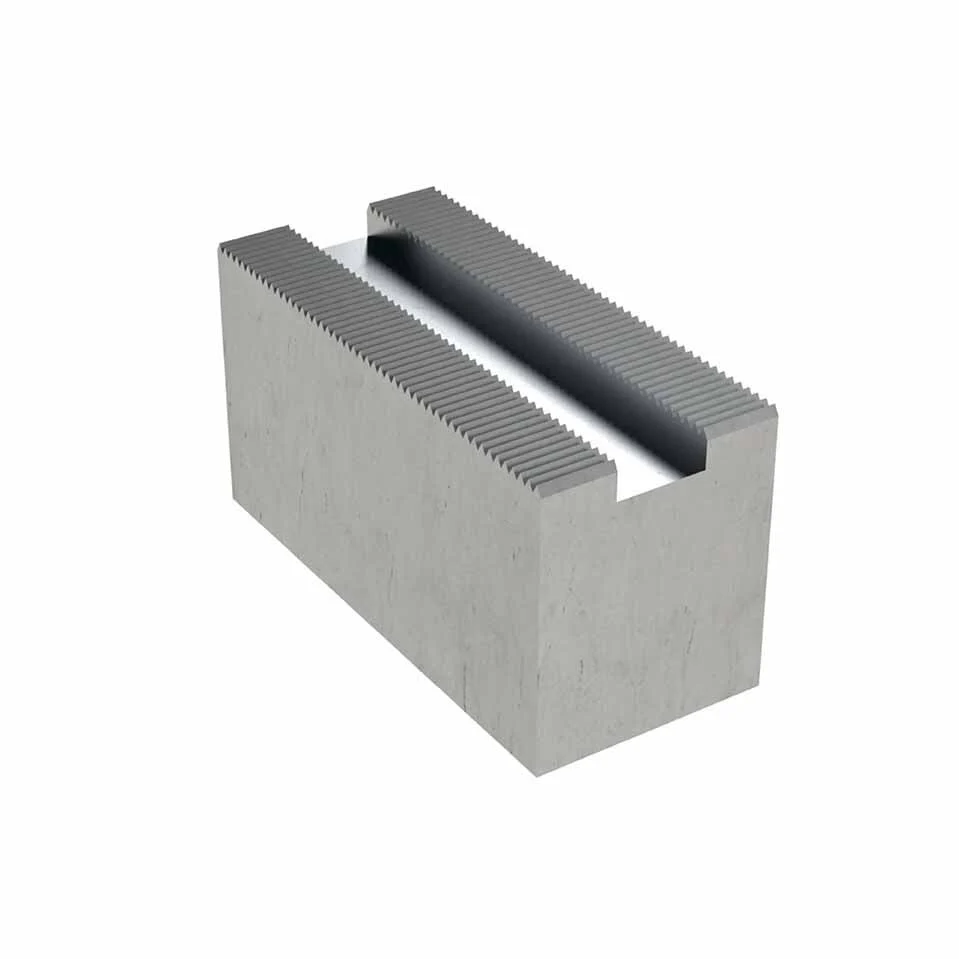 120 x 80 x 21mm slot Serrated soft top jaw blanks 90 degrees without boltholes