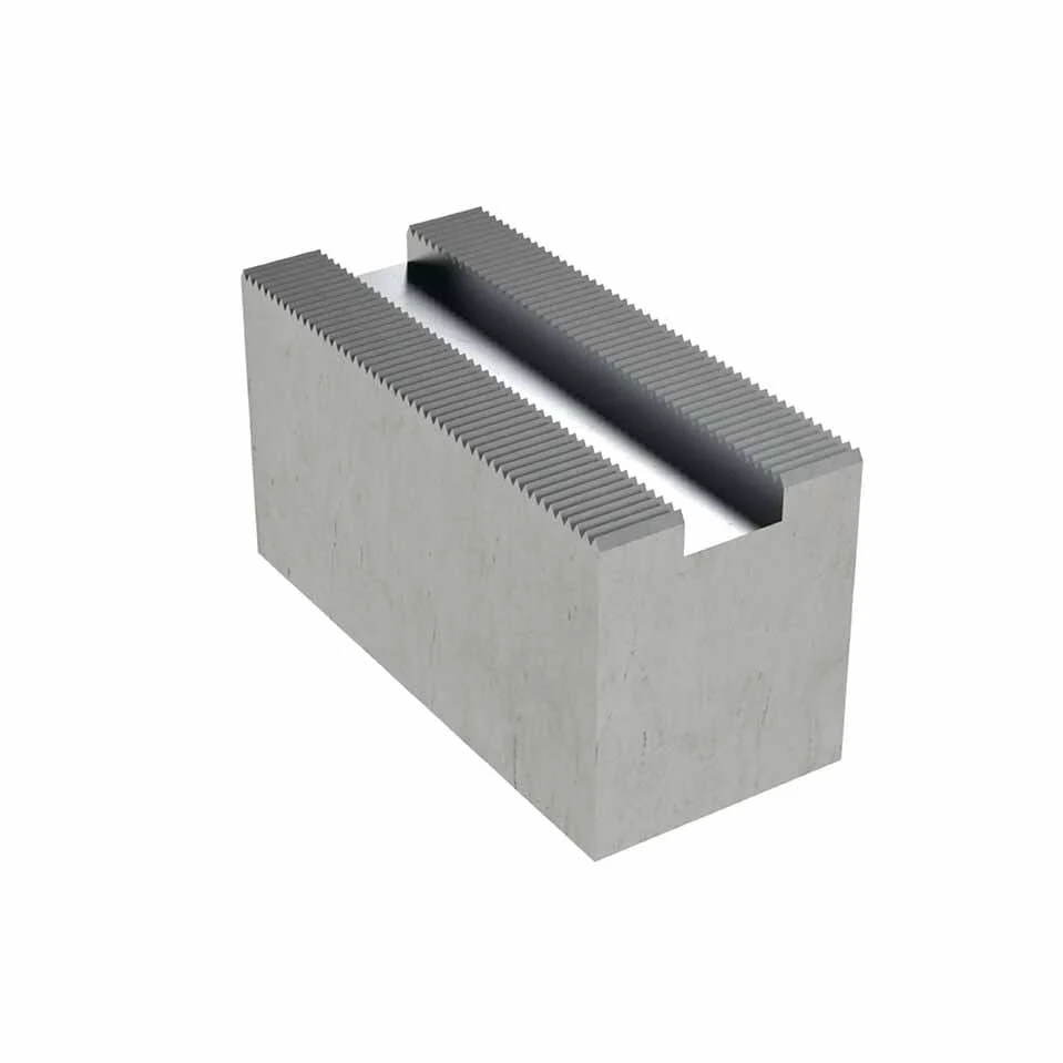 130 x 50 x 21mm slot Serrated soft top jaw blanks without boltholes
