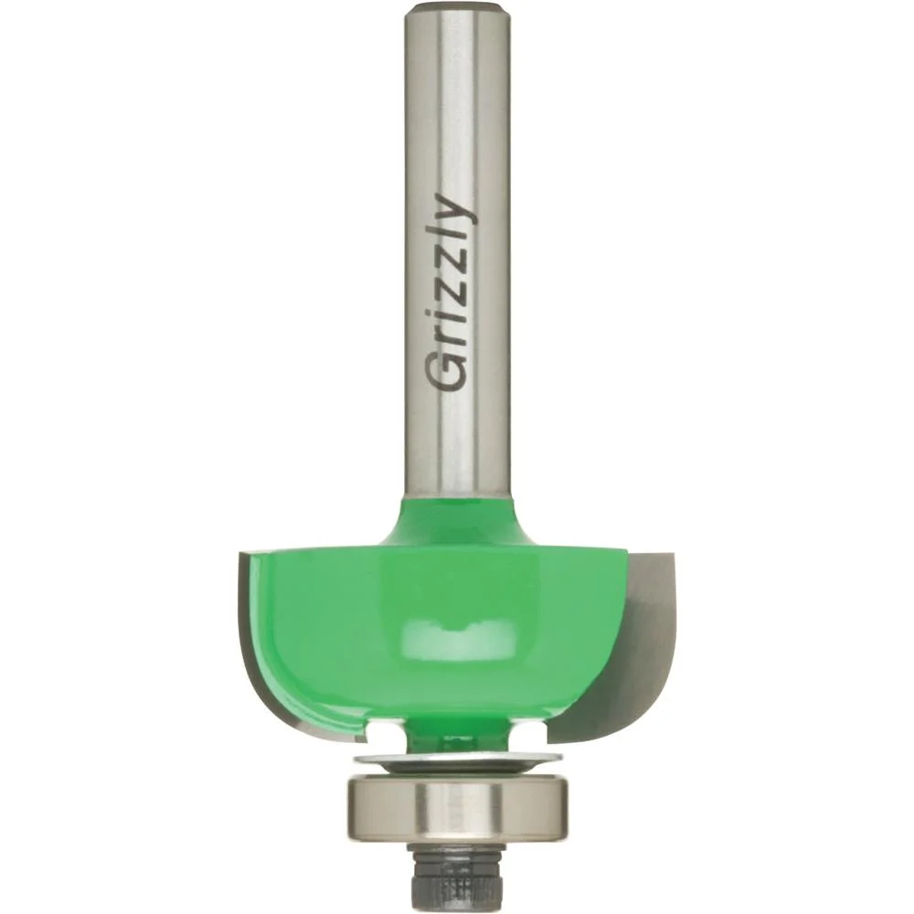 Grizzly C1734 - Anti-Kickback Cove Bit, 1/4" Shank, 1/4" Radius