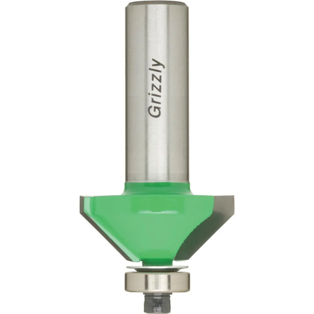 Grizzly C1728 - Anti-Kickback 45 Chamfer Bit, 1/2" Shank, 1-1/8" Dia.