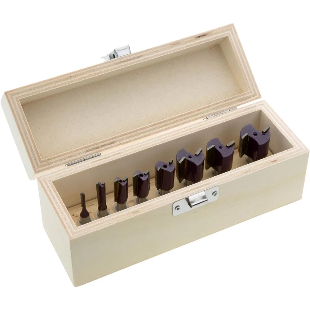 Grizzly H5532 - Deluxe Straight Bit 8 Pc. Set, 1/4" Shank