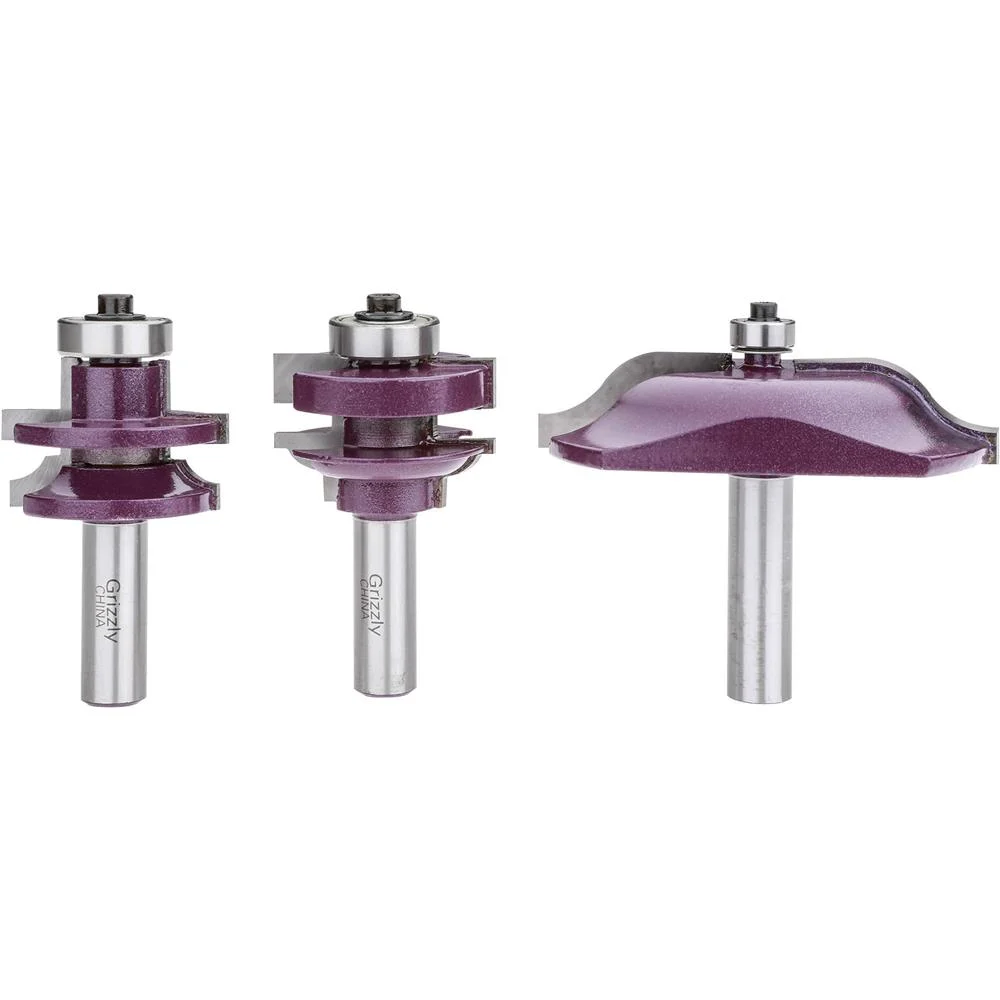 Grizzly H5563 - Quarter Bead Panel Bit 3 Pc. Set, 1/2" Shank