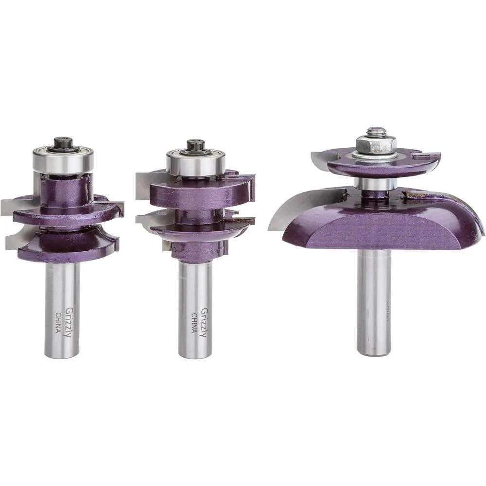 Grizzly H5564 - Quarter Bead Panel Bit 3 Pc. Set w/ Undercutter, 1/2" Shank