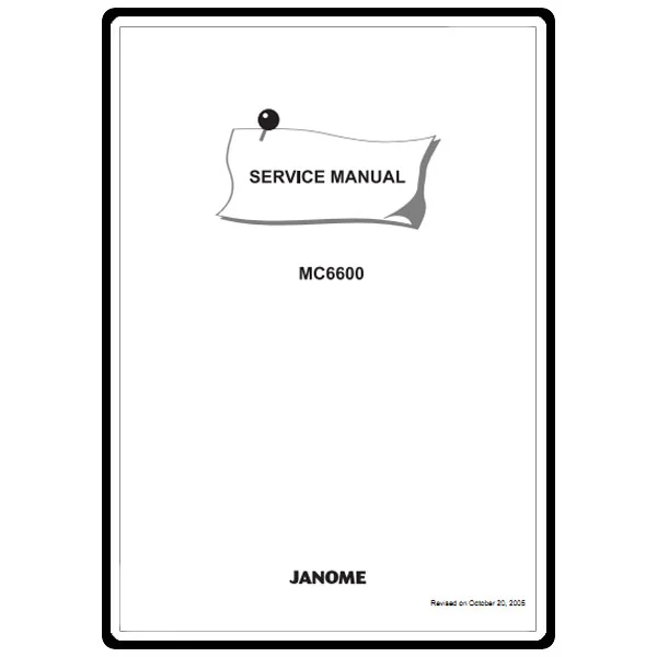 Service Manual, Janome MC6600