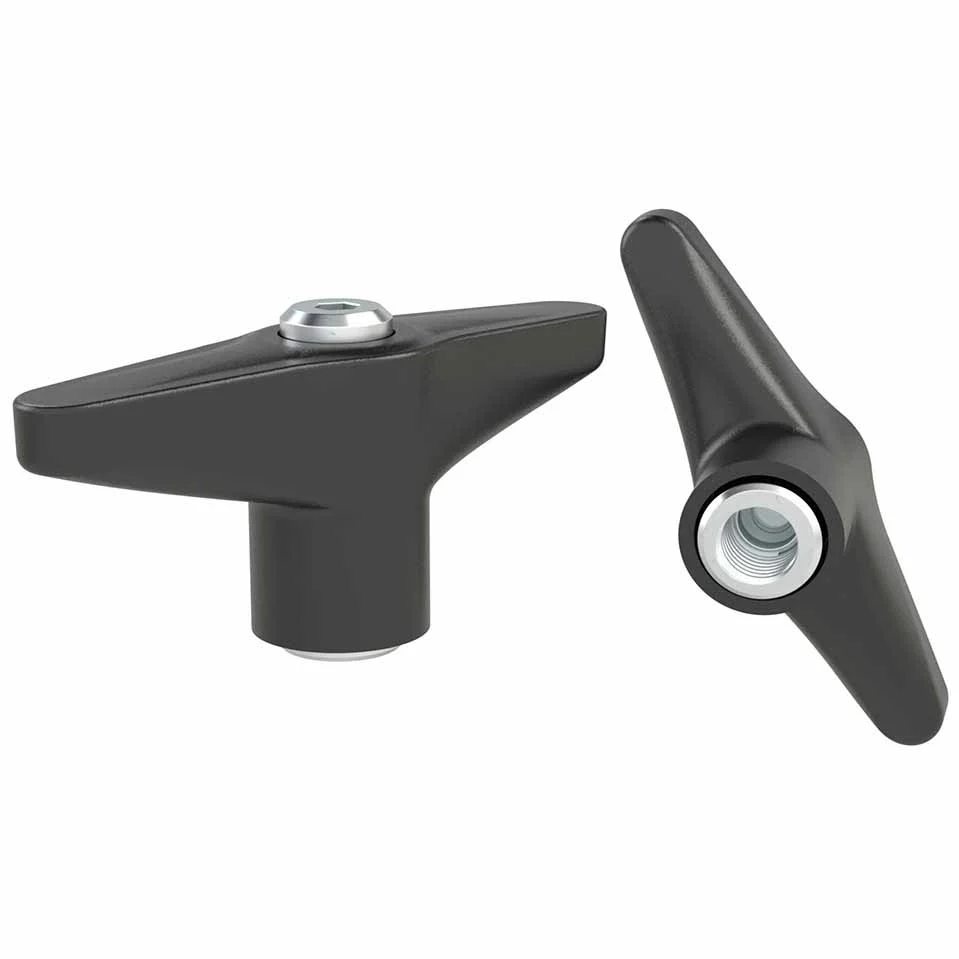 #10-24 x 27 x 53 Indexing clamping T handle black